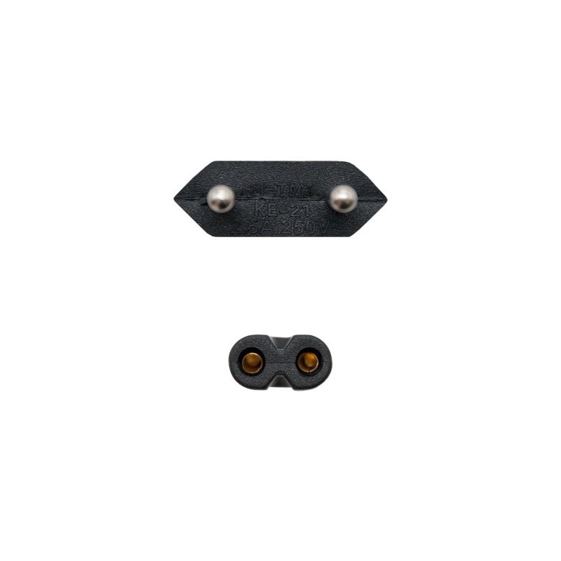 Nanocable Cable de Alimentación con forma 8, CEE7/16/M – C7/H, Negro, 3m