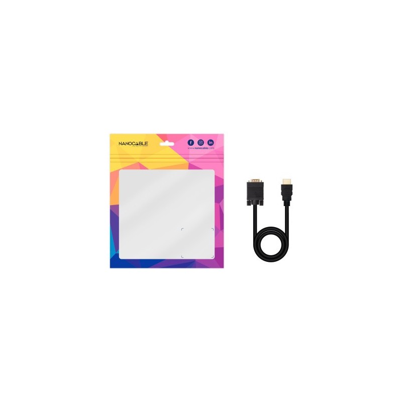 Nanocable Cable Conversor HDMI a VGA, 1.8 m, Negro