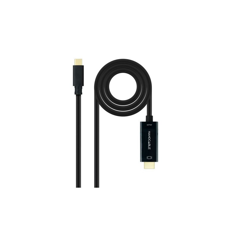 Nanocable Cable Conversor USB-C a HDMI 1.4 4K@30Hz, Color Negro, 5 m