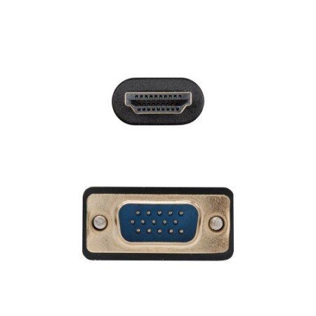 Nanocable Cable conversor VGA/M a HDMI/M, Negro, 1.8m