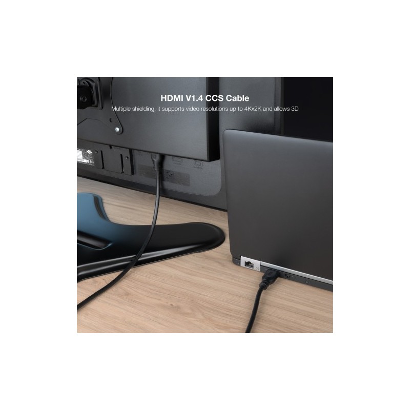 Nanocable Cable HDMI V1.4 CCS, A/M-A/M, Negro, 1m