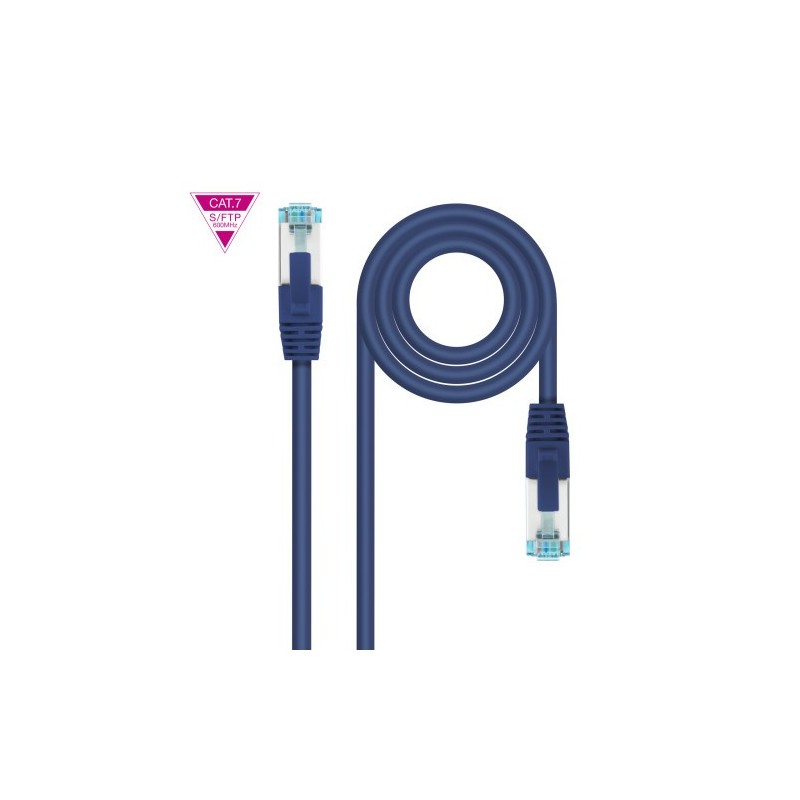 Nanocable Cable de Red Cat.7 600MHZ LSZH SFTP PIMF AWG26, Azul, 25 cm