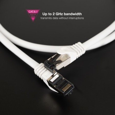 Nanocable Cable de Red Latiguillo Cat.8.1 2GHz LSZH SSTP AWG26, Blanco, 2 m