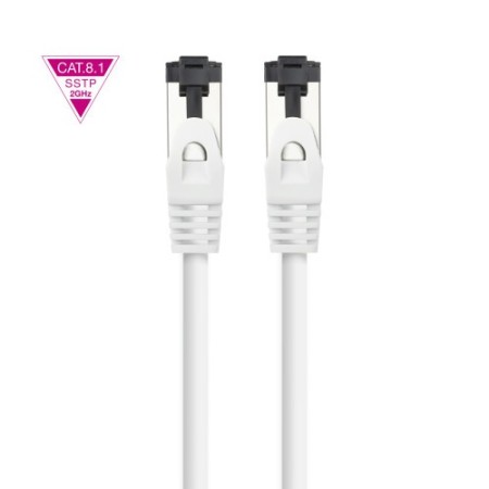 Nanocable Cable de Red Latiguillo Cat.8.1 2GHz LSZH SSTP AWG26, Blanco, 30 cm