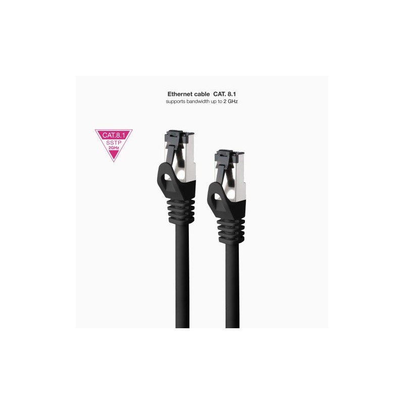 Nanocable Cable de Red Latiguillo Cat.8.1 2GHz LSZH SSTP AWG26, Negro, 10 m