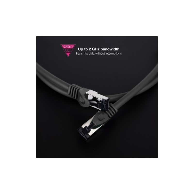 Nanocable Cable de Red Latiguillo Cat.8.1 2GHz LSZH SSTP AWG26, Negro, 3 m