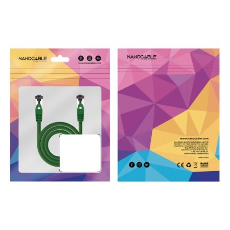 Nanocable Cable de Red Latiguillo Cat.8.1 2GHz LSZH SSTP AWG26, Verde, 1 m