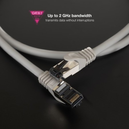 Nanocable Cable de Red Latiguillo Cat.8.1 2GHz LSZH SSTP AWG26, Gris, 3 m