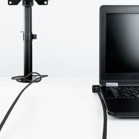 TooQ Cable de Seguridad con Llave para Portátiles 1.5 metros, Gris Oscuro