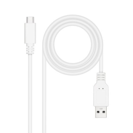 Nanocable Cable USB 2.0 3A, tipo USB-C/M-A/M, Blanco, 1.5 m