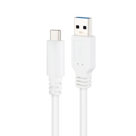 Nanocable Cable USB 3.1, Gen2 10 Gbps 3A, tipo USB-C/M-A/M, Blanco, 2 m
