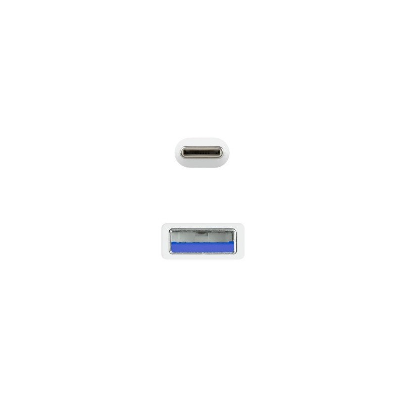 Nanocable Cable USB 3.1, Gen2 10 Gbps 3A, tipo USB-C/M-A/M, Blanco, 2 m