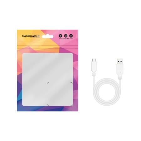 Nanocable Cable USB 3.1, Gen2 10 Gbps 3A, tipo USB-C/M-A/M, Blanco, 2 m