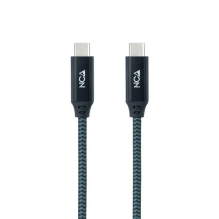 Nanocable Cable USB 3.2 Gen2x2 20Gbps 5A/100W 4K/60Hz USB-C/M-USB-C/M, Gris/Negro, 1.5 m