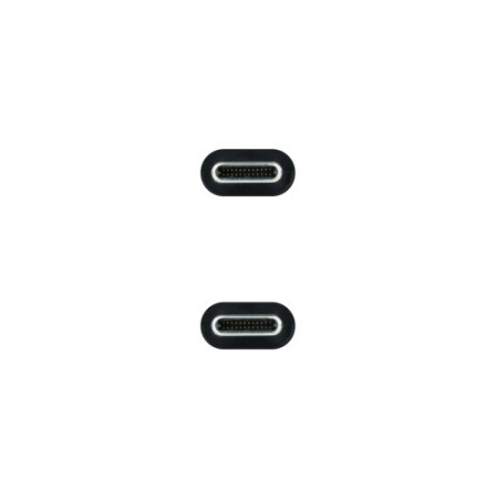 Nanocable Cable USB 3.2 Gen2x2 20Gbps 5A/100W 4K/60Hz USB-C/M-USB-C/M, Gris/Negro, 1.5 m