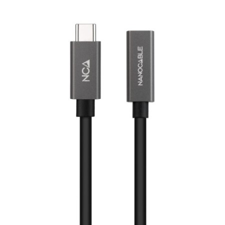 Nanocable Cable Prolongador USB-C 3.2 Gen2x2 20Gbps 3A, 4K/60Hz, USB-C/M-USB-C/H, Negro, 1.5 m