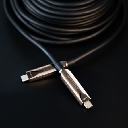 Nanocable Cable USB 3.2 Gen2x1 AOC, 60W 3A PD 10Gbps 8K@60Hz, USB-C M/M, 5m, Negro