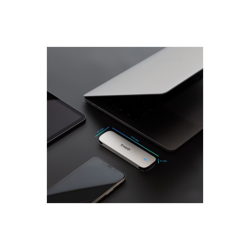 TooQ Caja Externa para SSD M.2 NGFF, Plata