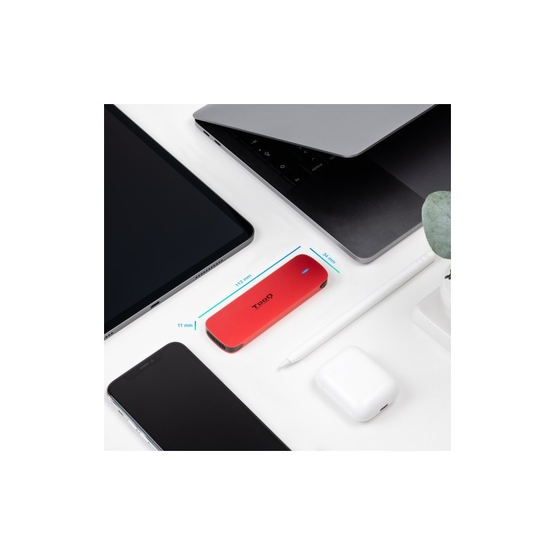TooQ Caja externa para SSD M.2 NVMe, Rojo