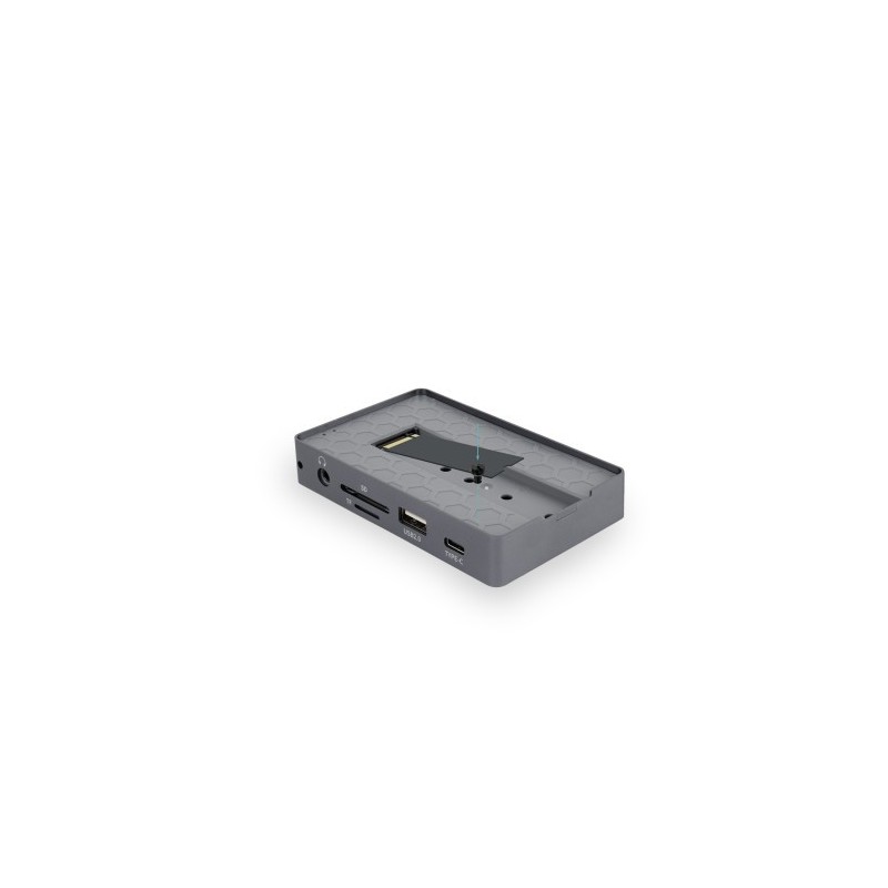 TooQ Caja externa para SSD M.2 NVMe/SATA + HUB USB-C 3.2 Gen2 con 2x USB-A 3.1 + 1x USB-A 2.0 + USB-C 3.2 Gen2 + HDMI 2.0 + RJ45