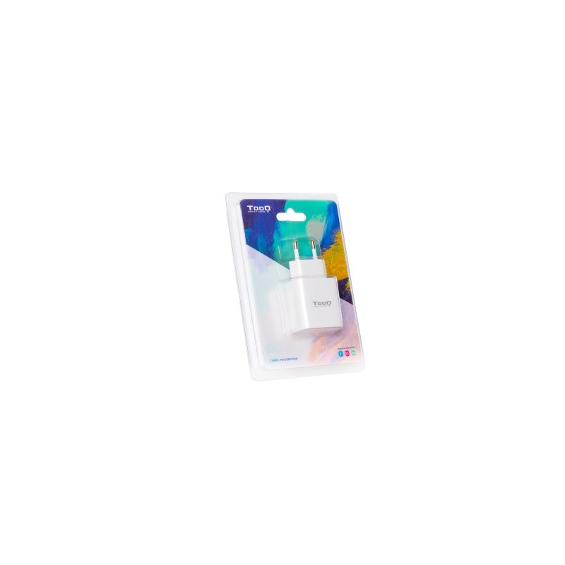 TooQ Cargador de Pared USB-C PD20W, Blanco