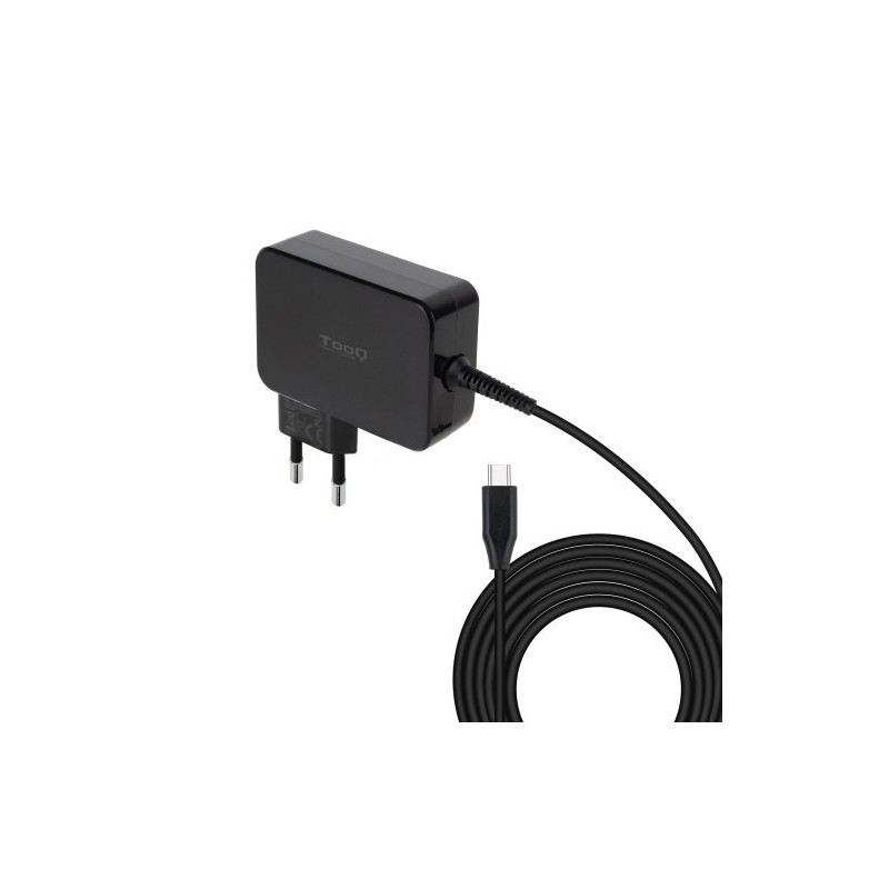 TooQ Cargador de portátil GAN USB-C PD3.0 90W, Negro