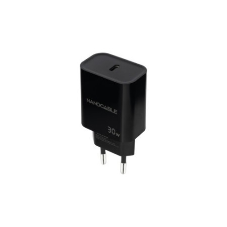 Nanocable Cargador USB-C PD 30W, Negro