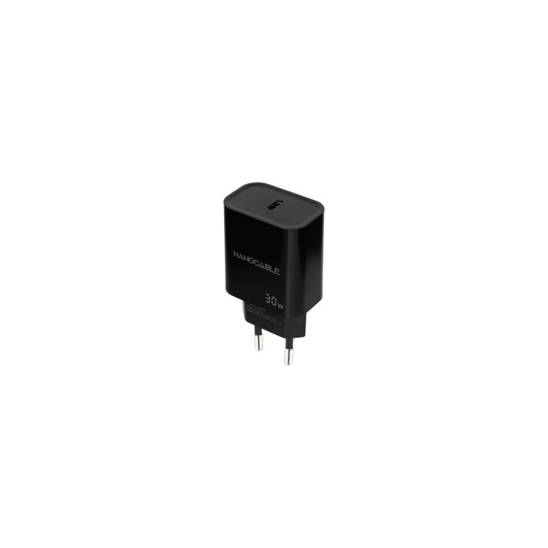 Nanocable Cargador USB-C PD 30W, Negro