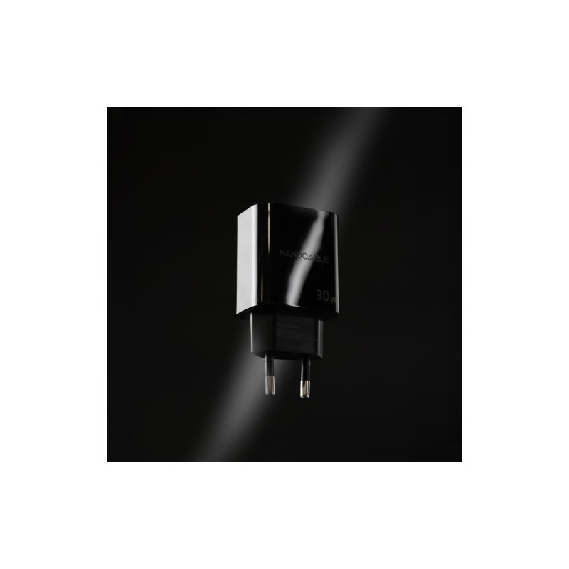 Nanocable Cargador USB-C PD 30W, Negro