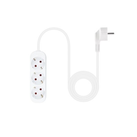 Nanocable Regleta de Enchufes con 3 Tomas, 1.4 m, Blanco