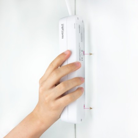 Nanocable Regleta de Enchufes con 3 Tomas, 1.4 m, Blanco