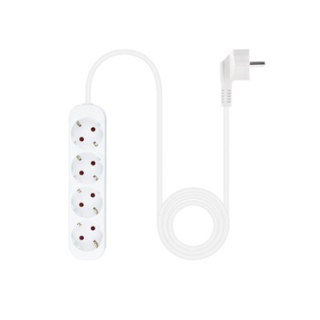 Nanocable Regleta de Enchufes con 4 Tomas, 1.4 m, Blanco