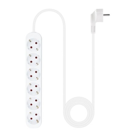 Nanocable Regleta de Enchufes con 6 Tomas, 1.4 m, Blanco