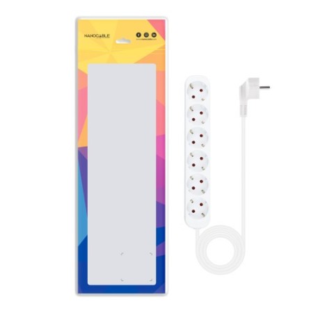 Nanocable Regleta de Enchufes con 6 Tomas, 1.4 m, Blanco