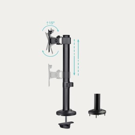 TooQ Soporte de Mesa para 2 Pantallas 17″-32″, Negro