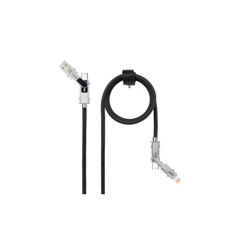 Nanocable 10.01.2601 cable USB USB 2.0 1 m USB A/USB C USB C/Lightning 27 W Negro, Gris