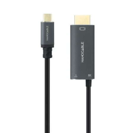 Nanocable 10.15.5182 adaptador de cable de vídeo 1,8 m USB Tipo C HDMI + USB Type-C Negro