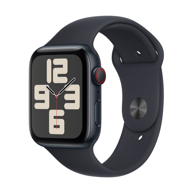 Apple Watch SE (2ª Gen) 2024 GPS + Cellular 44mm Aluminio y Correa Deportiva Negro (Midnight) - Talla M/L