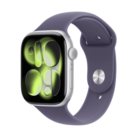 Apple Watch Series 11 GPS 46mm Aluminio Plata y Correa Sport Band Niebla Lila (Purple Fog) - Talla M/L