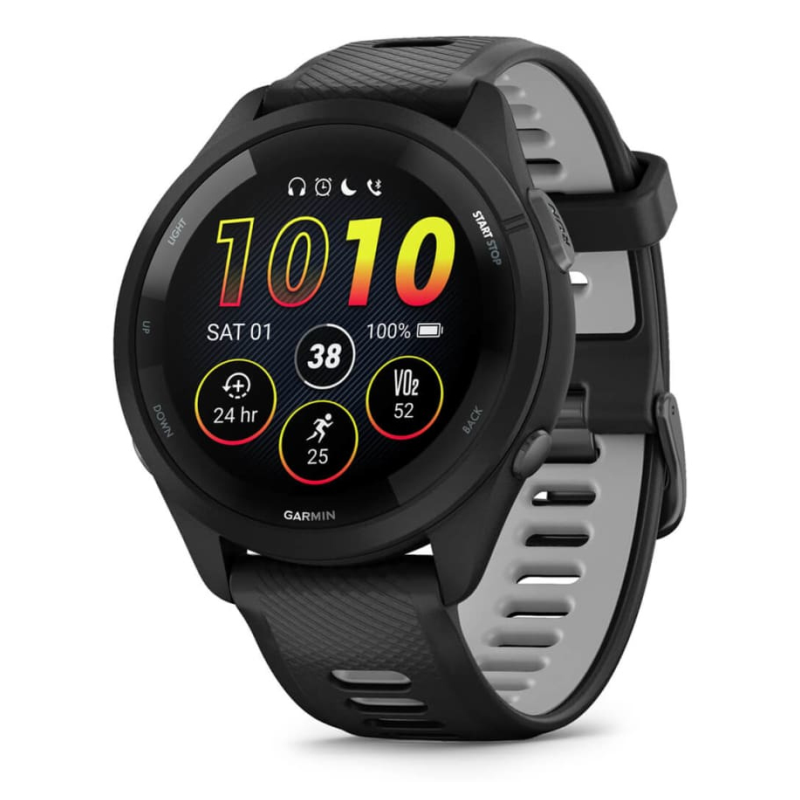 Garmin Forerunner 265 3,3 cm (1.3″) AMOLED 46 mm Digital 416 x 416 Pixeles Pantalla táctil Negro Wifi GPS (satélite)