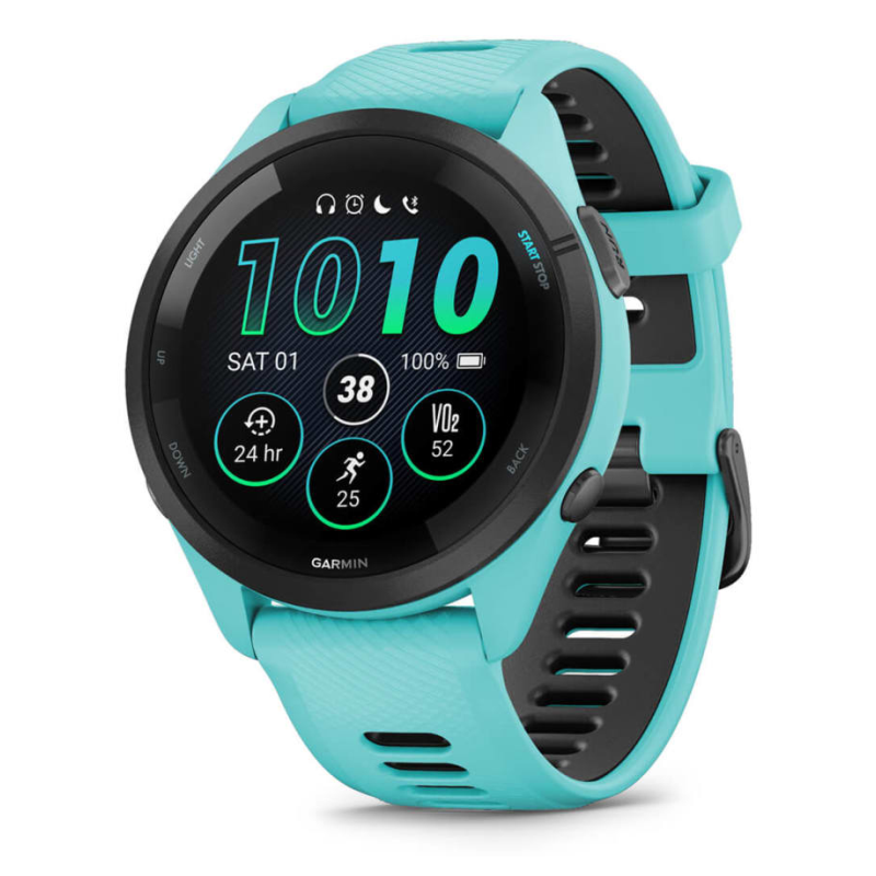 Garmin Forerunner 265 3,3 cm (1.3″) AMOLED 46 mm Digital 416 x 416 Pixeles Pantalla táctil Negro, Azul Wifi GPS (satélite)