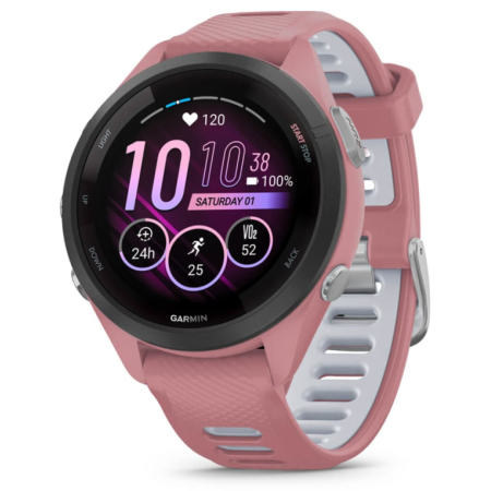 Garmin Forerunner 265S 2,79 cm (1.1″) AMOLED 42 mm Digital 360 x 360 Pixeles Pantalla táctil Negro, Rosa Wifi GPS (satélite)