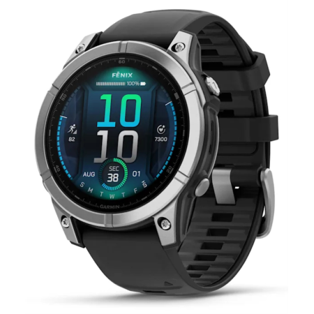 Garmin Fenix E 3,3 cm (1.3″) AMOLED 47 mm Digital 416 x 416 Pixeles Pantalla táctil Acero inoxidable Wifi GPS (satélite)