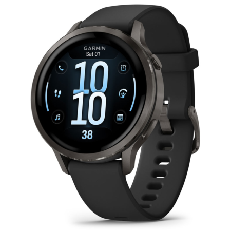 Garmin Venu 4 3,05 cm (1.2″) AMOLED 41 mm Digital 390 x 390 Pixeles Pantalla táctil Negro Wifi GPS (satélite)