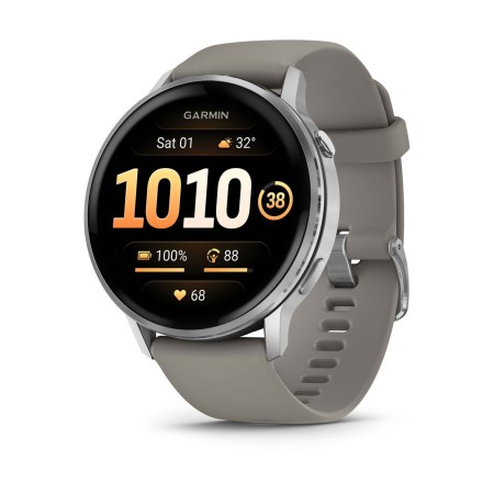 Garmin Venu 4 GPS 45mm Acero Inoxidable Plata y Correa Silicona Gris (Silver Grey)