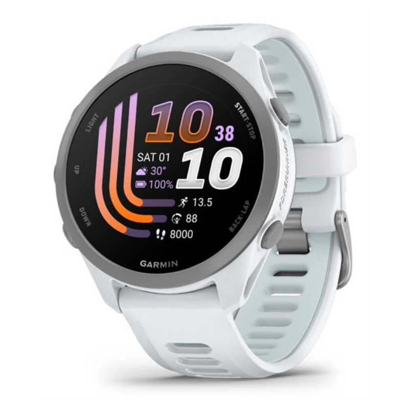 Garmin Forerunner 170 3,05 cm (1.2″) AMOLED 30 mm Digital 390 x 390 Pixeles Pantalla táctil Blanco GPS (satélite)