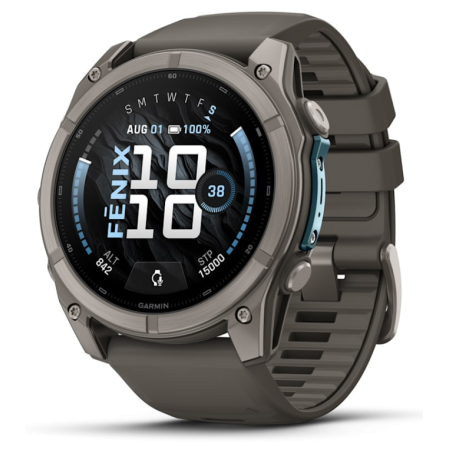 Garmin fenix 9 3,56 cm (1.4″) AMOLED 51 mm Digital 454 x 454 Pixeles Pantalla táctil Titanio Wifi GPS (satélite)