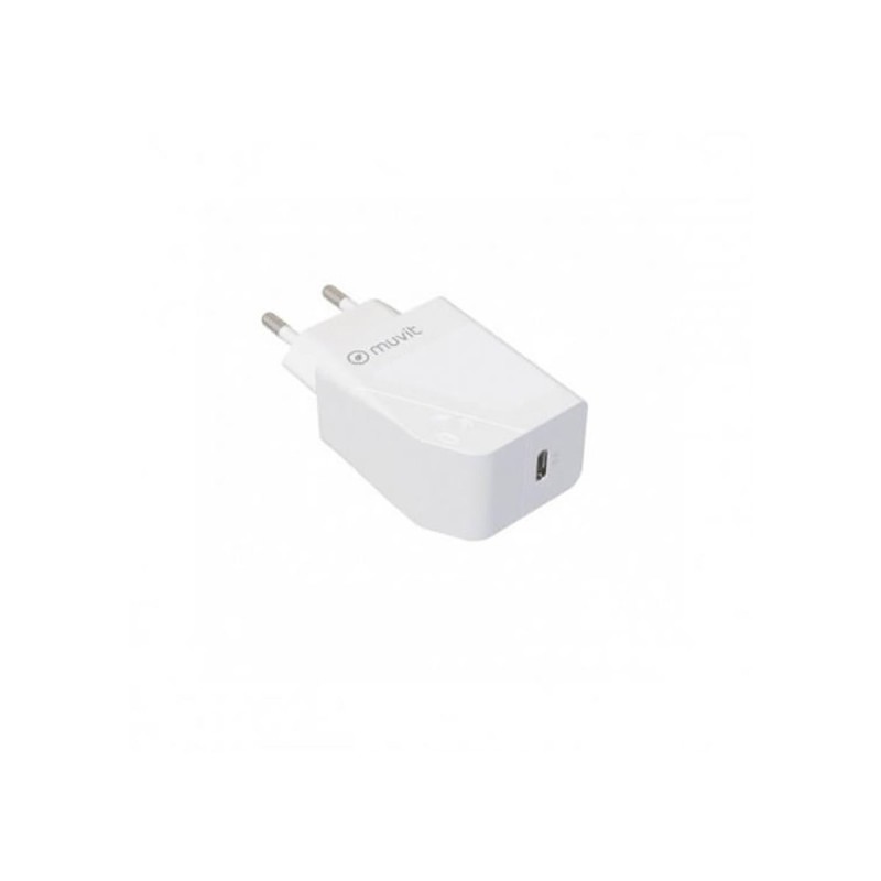Adaptador de corriente USB-C de 20W Blanco de Muvit