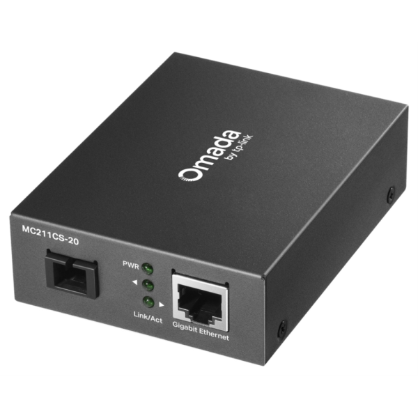 TP-Link Omada MC211CS-20 convertidor de medio 1000 Mbit/s 1310 nm Monomodo Negro