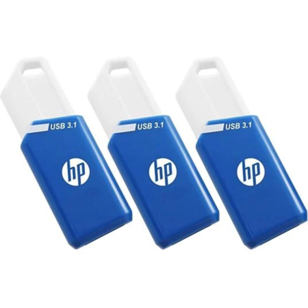 HP X755W PACK x3 unidad flash USB 128 GB USB tipo A 3.2 Gen 1 (3.1 Gen 1) Azul, Blanco